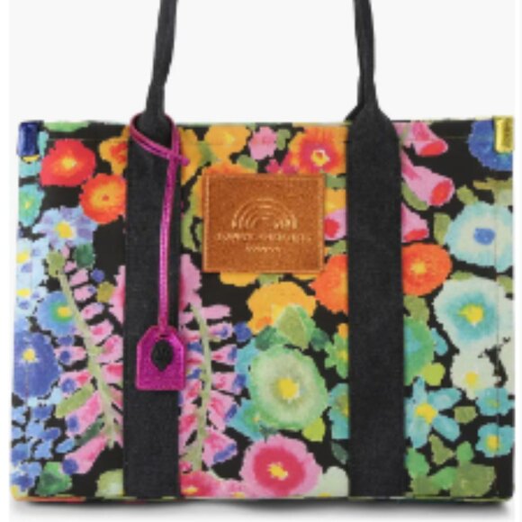 KURT GEIGER LONDON Large Southbank Floral Canvas Tote - Picture 1 of 8